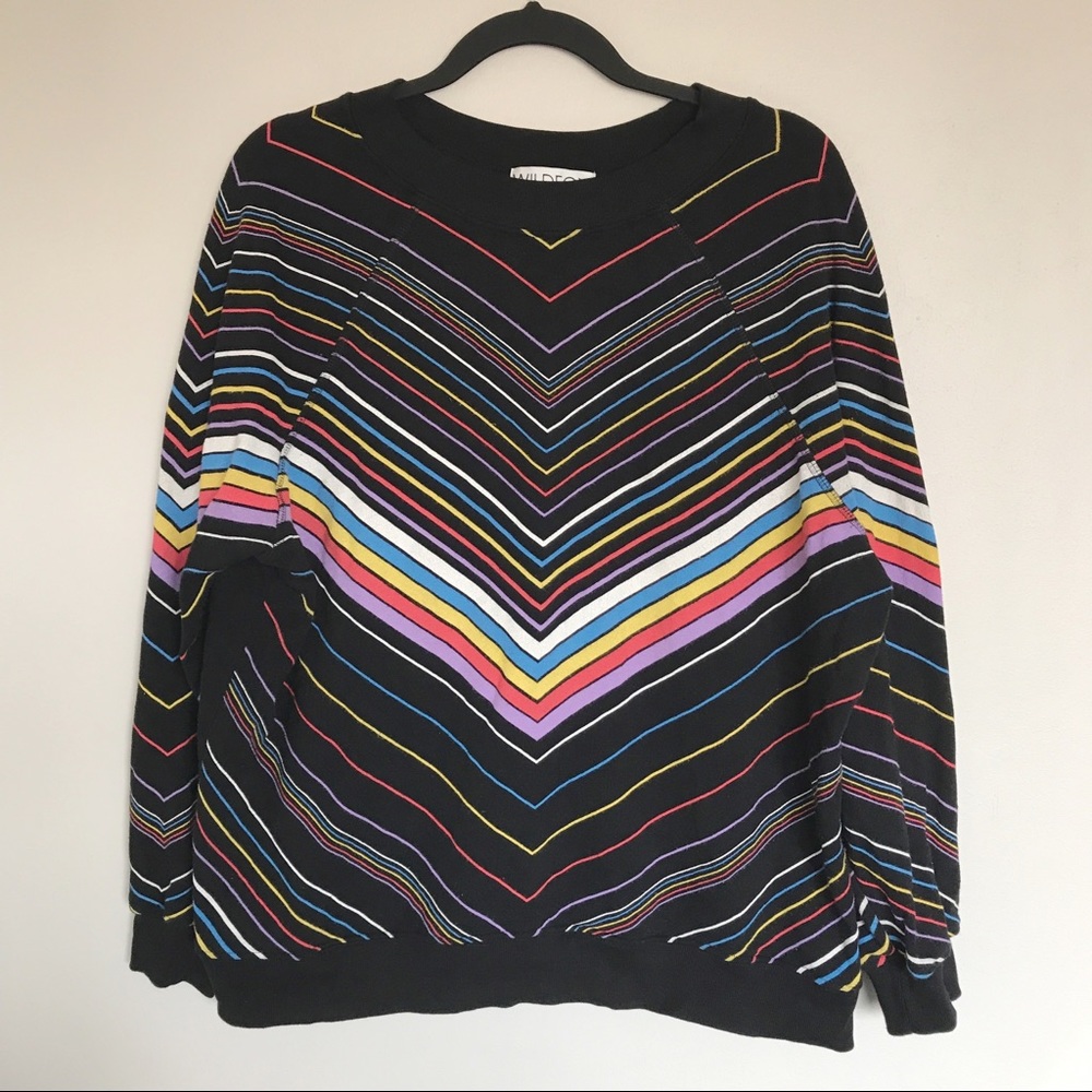 Wildfox Multi Colored Island Chevron Sommers Sweater Large